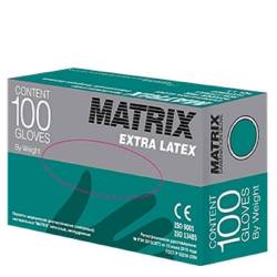 Перчатки латексные смотровые MATRIX Extra (100шт) L