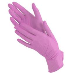 Нитриловые Розовые перчатки "BENOVY" (XS) 100 шт