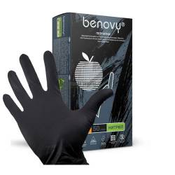 Нитриловые Черные перчатки "BENOVY" (XS) 200шт
