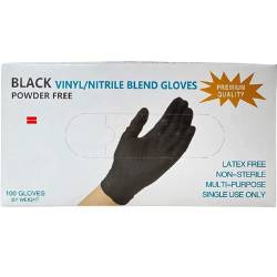 Перчатки нитрил-винил с текстурой на пальцах  100 шт (50 пар) M черные