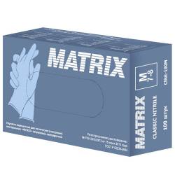 Перчатки  нитриловые голубые MATRIX (100шт)50пар M