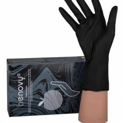 Перчатки нитрил-винил BENOVY черные, размер М, 50(100 шт) пар
