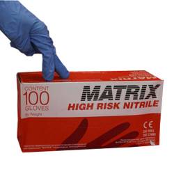 Перчатки нитриловые сверхпрочные MATRIX  High Risk Nitrile (100шт) M