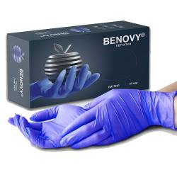 Перчатки нитриловые «BENOVY»текстурированные на пальцах сиренево-голубой L 100 шт (50 пар)