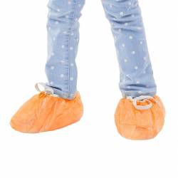 ДЕТСКИЕ Бахилы  П/Э ПРОЧНЫЕ  цвет оранжевые 100шт(50 пар)